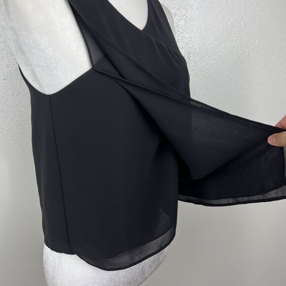 Trouve Sleeveless Blouse Women Extra Small Black V-Neck Tank Top Career Casual - Picture 8 of 11